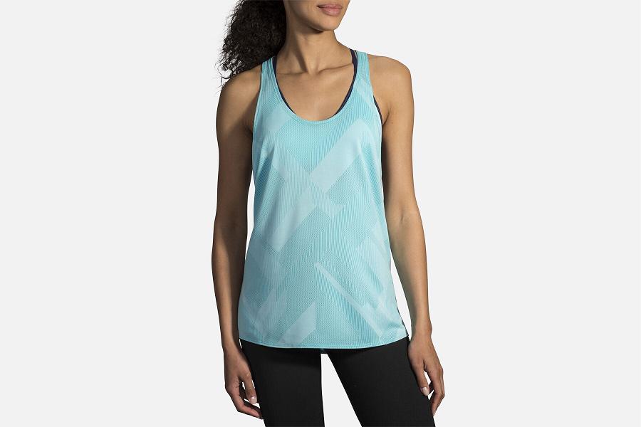 Brooks Array Women Athletic Wear & Running Tank Blue NKX791543